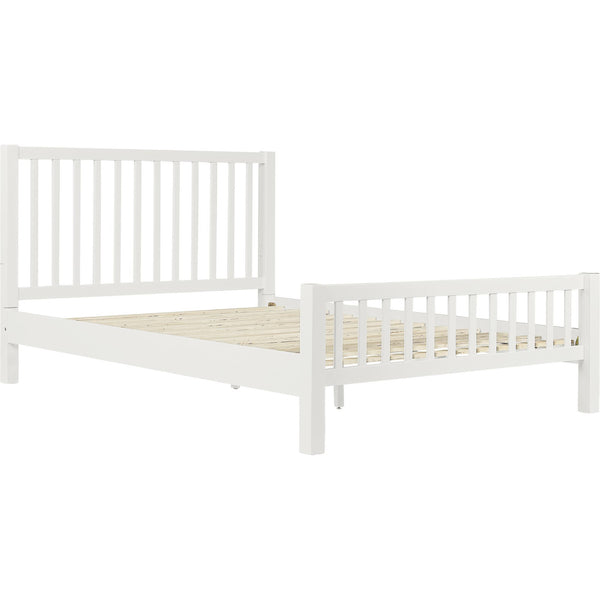 Homeroots Black Slat Back Solid Wood King Bed Frame - Modern Design For Stylish Bedrooms And Restful Sleep White Wood 523635