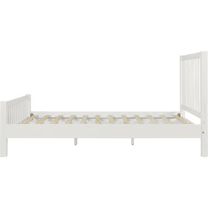 Homeroots Black Slat Back Solid Wood King Bed Frame - Modern Design For Stylish Bedrooms And Restful Sleep White Wood 523635