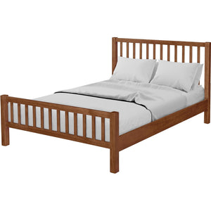 HomeRoots Brown Slat Back Solid Pine Wood King Bed Frame - Rustic Charm, Durable Craftsmanship & Supportive Design 523637