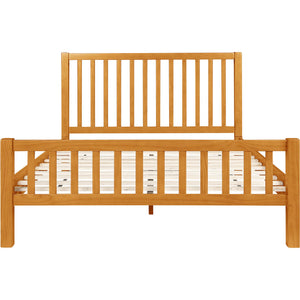 Homeroots Black Slat Back Solid Wood King Bed Frame - Modern Design For Stylish Bedrooms And Restful Sleep Oak Wood 523638