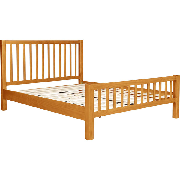 Homeroots Black Slat Back Solid Wood King Bed Frame - Modern Design For Stylish Bedrooms And Restful Sleep Oak Wood 523638