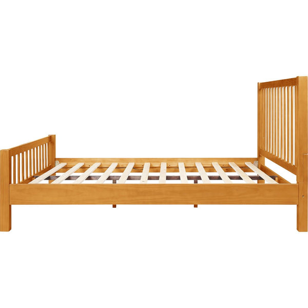 Homeroots Black Slat Back Solid Wood King Bed Frame - Modern Design For Stylish Bedrooms And Restful Sleep Oak Wood 523638