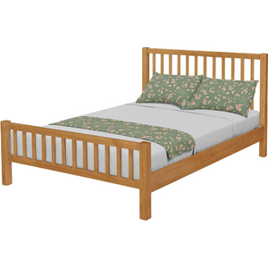 Homeroots Black Slat Back Solid Wood King Bed Frame - Modern Design For Stylish Bedrooms And Restful Sleep Oak Wood 523639