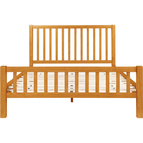 Homeroots Black Slat Back Solid Wood King Bed Frame - Modern Design For Stylish Bedrooms And Restful Sleep Oak Wood 523639