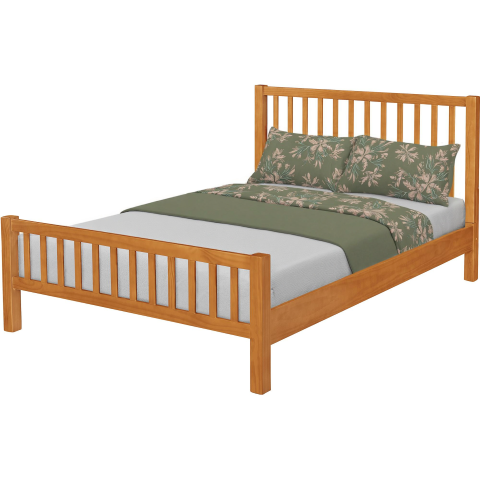 Homeroots Black Slat Back Solid Wood King Bed Frame - Modern Design For Stylish Bedrooms And Restful Sleep Cherry Wood 523640