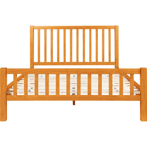 Homeroots Black Slat Back Solid Wood King Bed Frame - Modern Design For Stylish Bedrooms And Restful Sleep Cherry Wood 523640