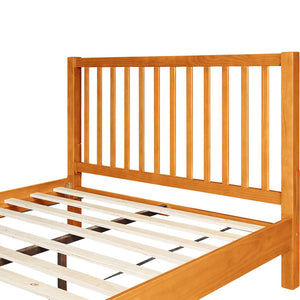 Homeroots Black Slat Back Solid Wood King Bed Frame - Modern Design For Stylish Bedrooms And Restful Sleep Cherry Wood 523640