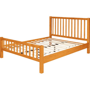 Homeroots Black Slat Back Solid Wood King Bed Frame - Modern Design For Stylish Bedrooms And Restful Sleep Cherry Wood 523641