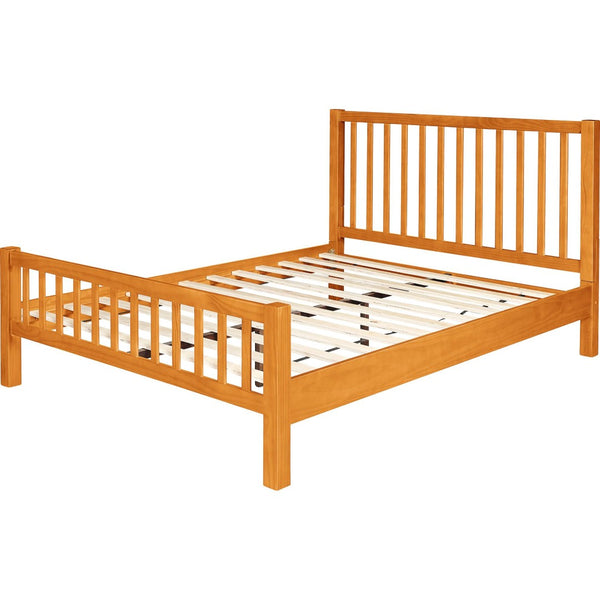 Homeroots Black Slat Back Solid Wood King Bed Frame - Modern Design For Stylish Bedrooms And Restful Sleep Cherry Wood 523641