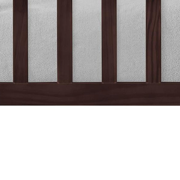 HomeRoots Brown Slat Back Solid Wood Queen Bed Frame - Durable Pine, Cozy Design, Perfect for Any Bedroom Style 523642
