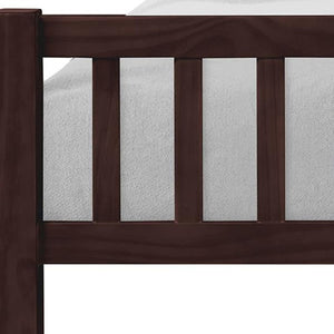 HomeRoots Brown Slat Back Solid Wood King Bed Frame – Durable Pine Design for Minimalist & Rustic Interiors 523643