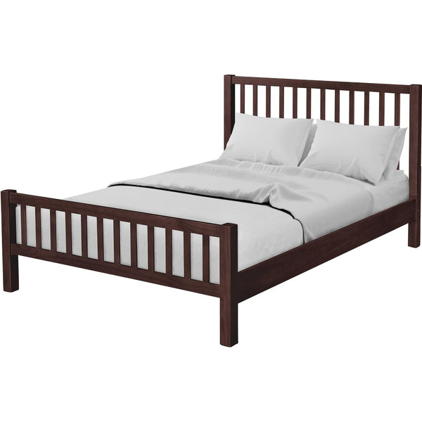 HomeRoots Brown Slat Back Solid Wood King Bed Frame – Durable Pine Design for Minimalist & Rustic Interiors 523643