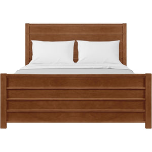 HomeRoots Brown Shiplap-Texture Solid Wood Queen Bed Frame - Rustic Charm, Durable Craftsmanship & Easy Setup 523648