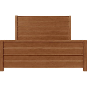 HomeRoots Brown Shiplap Texture King Bed Frame - Solid Pine Wood, Rustic Charm, Durable Slat Support & Style 523649