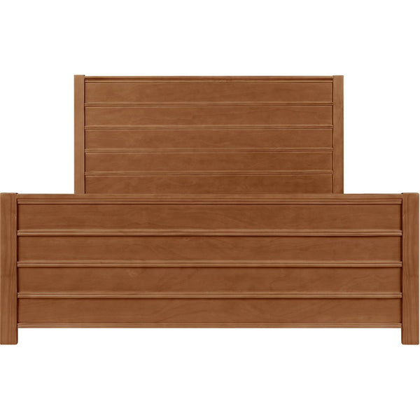 HomeRoots Brown Shiplap Texture King Bed Frame - Solid Pine Wood, Rustic Charm, Durable Slat Support & Style 523649