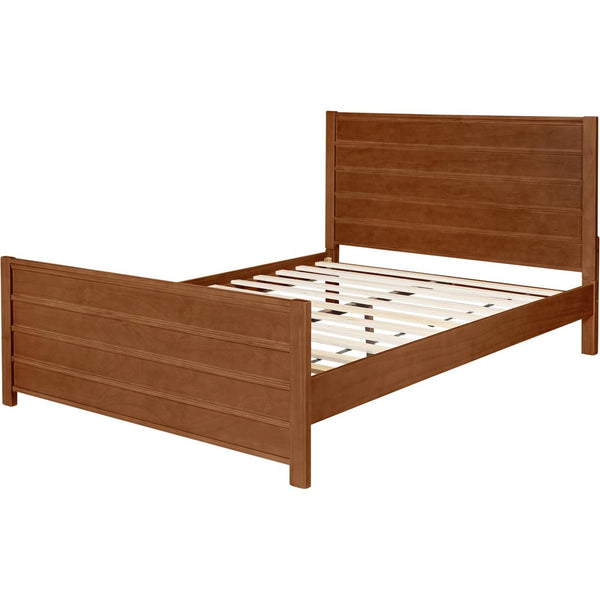 HomeRoots Brown Shiplap Texture King Bed Frame - Solid Pine Wood, Rustic Charm, Durable Slat Support & Style 523649