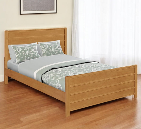 HomeRoots Black Solid Wood Bed Frame - Modern Design with Durable Pine Construction for a Stylish Bedroom Retreat Oak Queen 523650