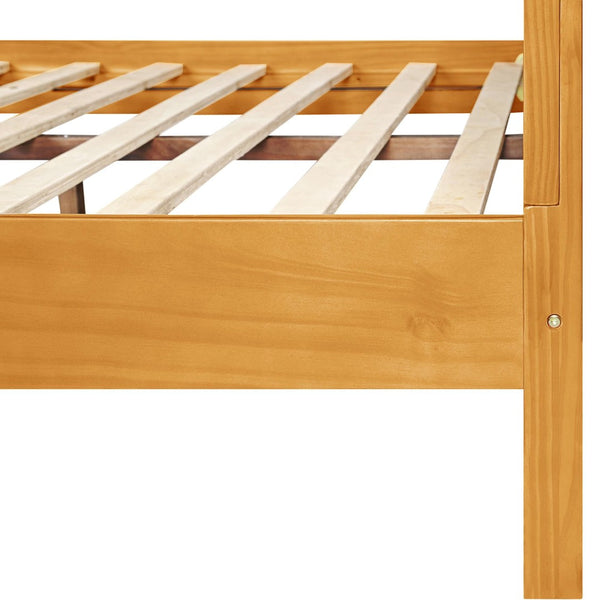 HomeRoots Black Solid Wood Bed Frame - Modern Design with Durable Pine Construction for a Stylish Bedroom Retreat Oak Queen 523650