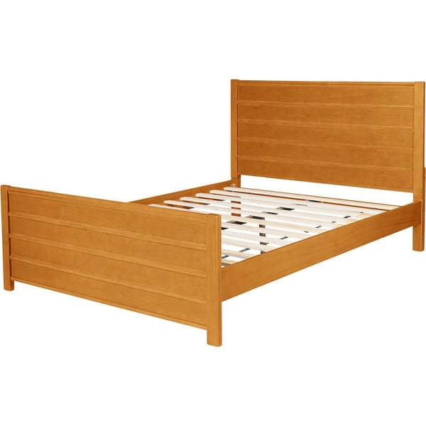 HomeRoots Black Solid Wood Bed Frame - Modern Design with Durable Pine Construction for a Stylish Bedroom Retreat Oak Queen 523650