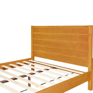 HomeRoots Black Solid Wood Bed Frame - Modern Design with Durable Pine Construction for a Stylish Bedroom Retreat Oak Queen 523650