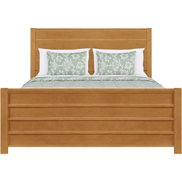 HomeRoots Black Solid Wood Bed Frame - Modern Design with Durable Pine Construction for a Stylish Bedroom Retreat Oak King 523651