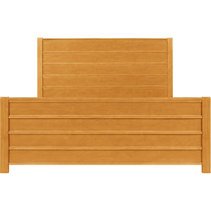 HomeRoots Black Solid Wood Bed Frame - Modern Design with Durable Pine Construction for a Stylish Bedroom Retreat Oak King 523651