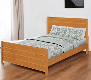 HomeRoots Black Solid Wood Bed Frame - Modern Design with Durable Pine Construction for a Stylish Bedroom Retreat Cherry Queen 523652