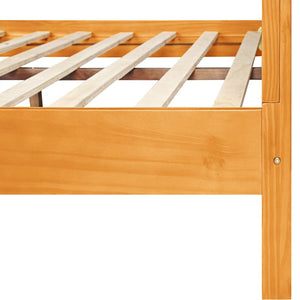 HomeRoots Black Solid Wood Bed Frame - Modern Design with Durable Pine Construction for a Stylish Bedroom Retreat Cherry Queen 523652