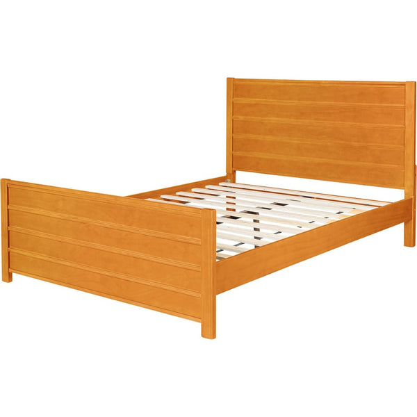 HomeRoots Black Solid Wood Bed Frame - Modern Design with Durable Pine Construction for a Stylish Bedroom Retreat Cherry Queen 523652