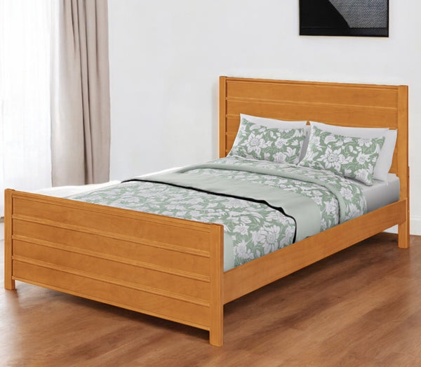 HomeRoots Black Solid Wood Bed Frame - Modern Design with Durable Pine Construction for a Stylish Bedroom Retreat Cherry King 523653