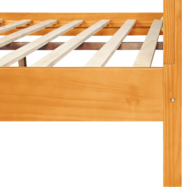 HomeRoots Black Solid Wood Bed Frame - Modern Design with Durable Pine Construction for a Stylish Bedroom Retreat Cherry King 523653
