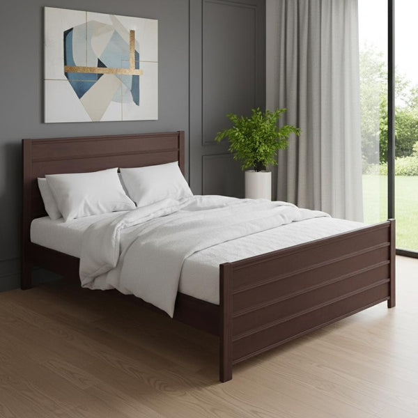 HomeRoots Brown Shiplap King Bed Frame – Rustic Solid Wood Design with Sturdy Slats for Lasting Comfort & Style 523655