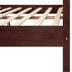 HomeRoots Brown Shiplap King Bed Frame – Rustic Solid Wood Design with Sturdy Slats for Lasting Comfort & Style 523655