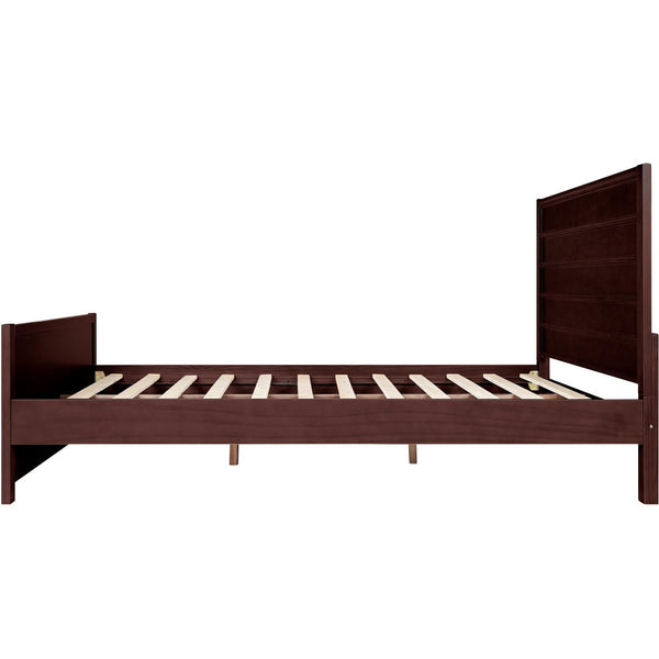 HomeRoots Brown Shiplap King Bed Frame – Rustic Solid Wood Design with Sturdy Slats for Lasting Comfort & Style 523655