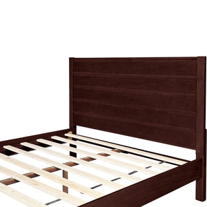 HomeRoots Brown Shiplap King Bed Frame – Rustic Solid Wood Design with Sturdy Slats for Lasting Comfort & Style 523655