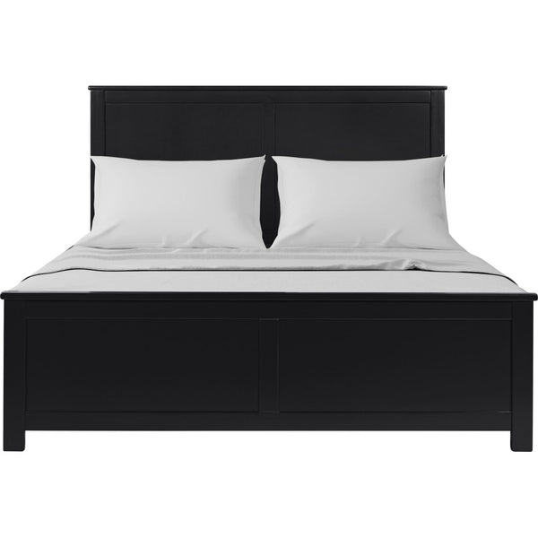 HomeRoots Black Solid Wood Queen Bed Frame - Timeless Design, Durable Support, Perfect for Any Bedroom Decor 523656
