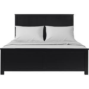 HomeRoots Black Solid Wood King Bed Frame - Elegant & Durable Pine Design for Timeless Bedroom Style & Comfort 523657