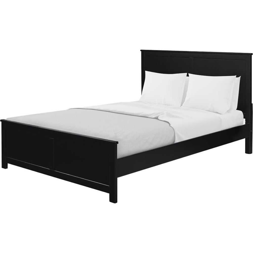 HomeRoots Black Solid Wood King Bed Frame - Elegant & Durable Pine Design for Timeless Bedroom Style & Comfort 523657