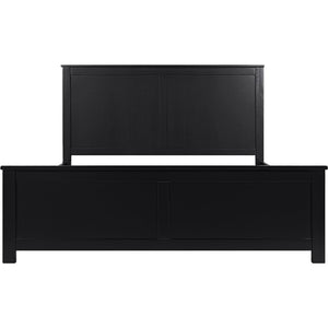 HomeRoots Black Solid Wood King Bed Frame - Elegant & Durable Pine Design for Timeless Bedroom Style & Comfort 523657