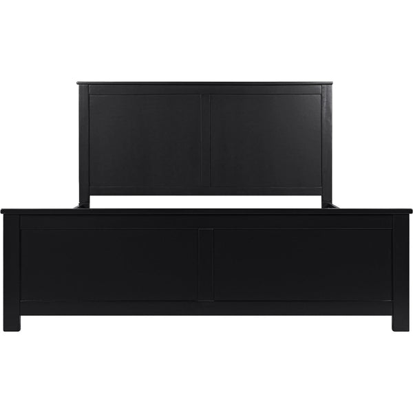 HomeRoots Black Solid Wood King Bed Frame - Elegant & Durable Pine Design for Timeless Bedroom Style & Comfort 523657