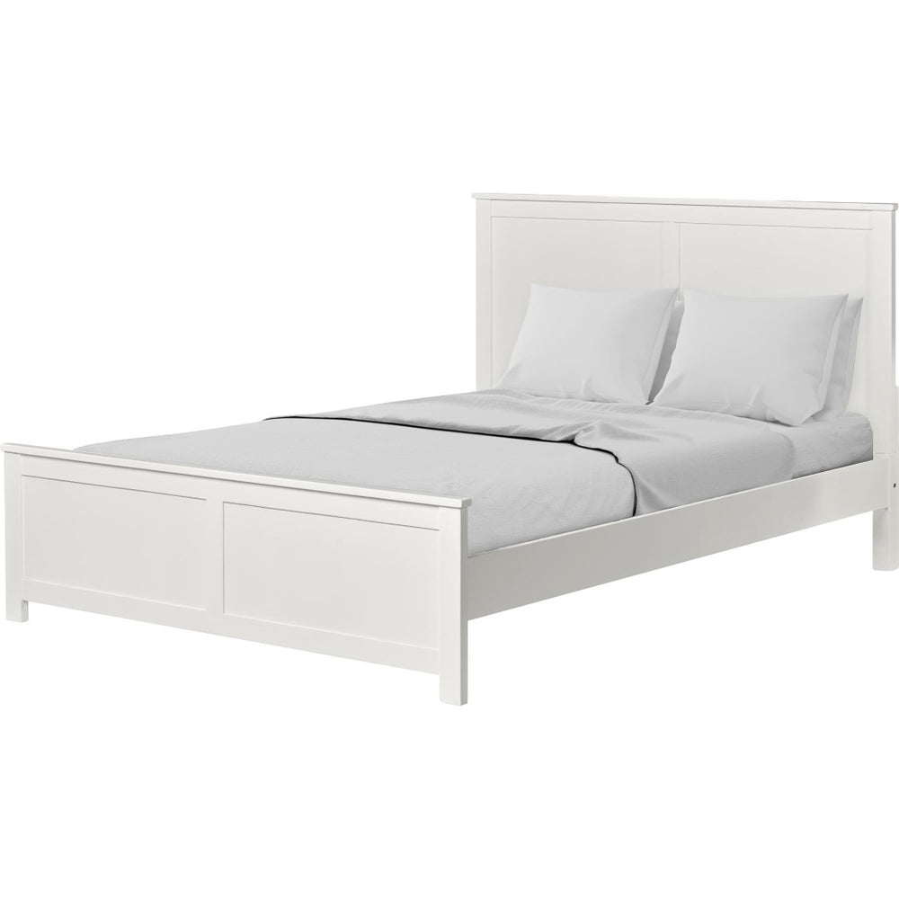 HomeRoots White Solid Wood Queen Bed Frame - Timeless Design, Durable Pine, Effortless Style, Easy Assembly! 523658