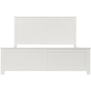 HomeRoots White Solid Wood King Bed Frame - Elegant Pine Design with Headboard, Footboard & 12 Support Slats 523659