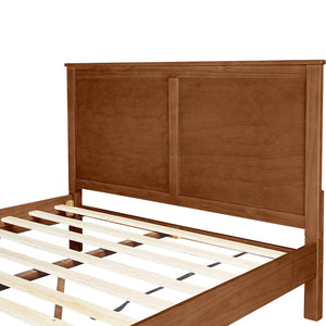 Homeroots Brown Solid Wood Queen Bed Frame – Stylish, Durable Design For A Luxurious Sleep Oasis In Your Home Walnut Wood 523661