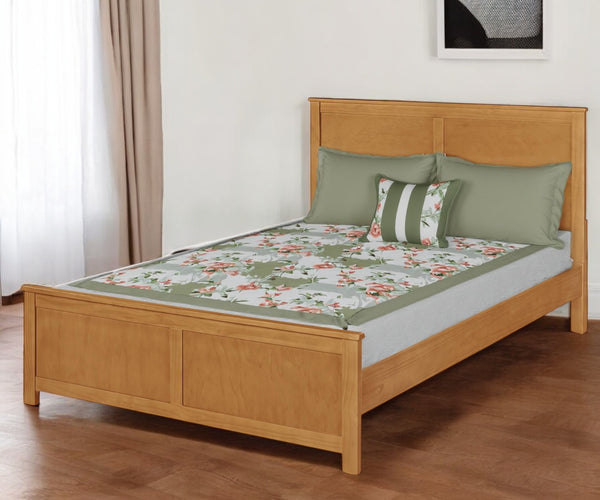 Homeroots Brown Solid Wood Queen Bed Frame – Stylish, Durable Design For A Luxurious Sleep Oasis In Your Home Oak Wood 523662