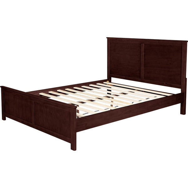 HomeRoots Brown Solid Wood Bed Frame - Modern Design with Durable Pine, 12 Slats, Under-Bed Storage, 800 lb Capacity Espresso King 523667