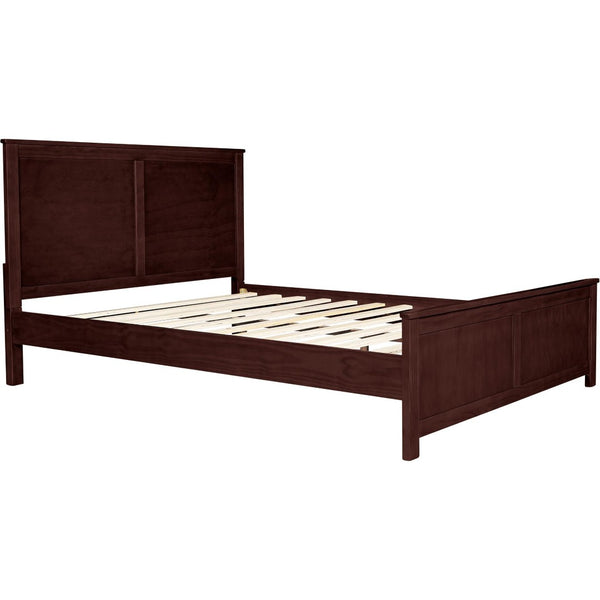 HomeRoots Brown Solid Wood Bed Frame - Modern Design with Durable Pine, 12 Slats, Under-Bed Storage, 800 lb Capacity Espresso King 523667
