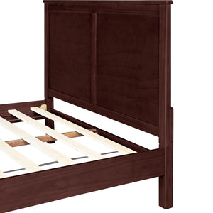 HomeRoots Brown Solid Wood Bed Frame - Modern Design with Durable Pine, 12 Slats, Under-Bed Storage, 800 lb Capacity Espresso King 523667