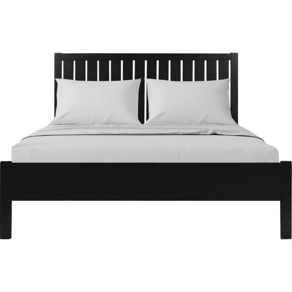 Three Piece Solid Wood Bedroom Furniture Collection in Bold Matte Black Finish