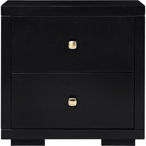 HomeRoots Black Slat Back Solid Wood Queen Bed Frame with Under-Bed Drawers for Stylish Bedroom Storage 523680