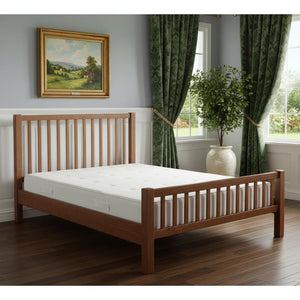 HomeRoots Brown Slat Back Solid Wood Queen Bed Frame with Storage Drawers – Rustic Design & Durable Craftsmanship 523684